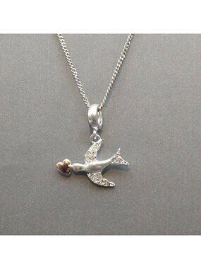 Chamilia Sterling Silver Swarovski Special Delivery Swallow Bird Charm Necklace